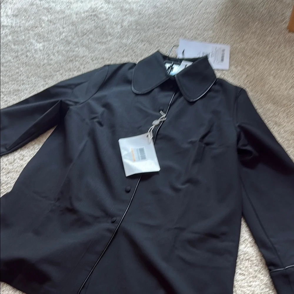 NWT SLEEPER Off The Duty piped crepe pajama shirt - Picture 5 of 8